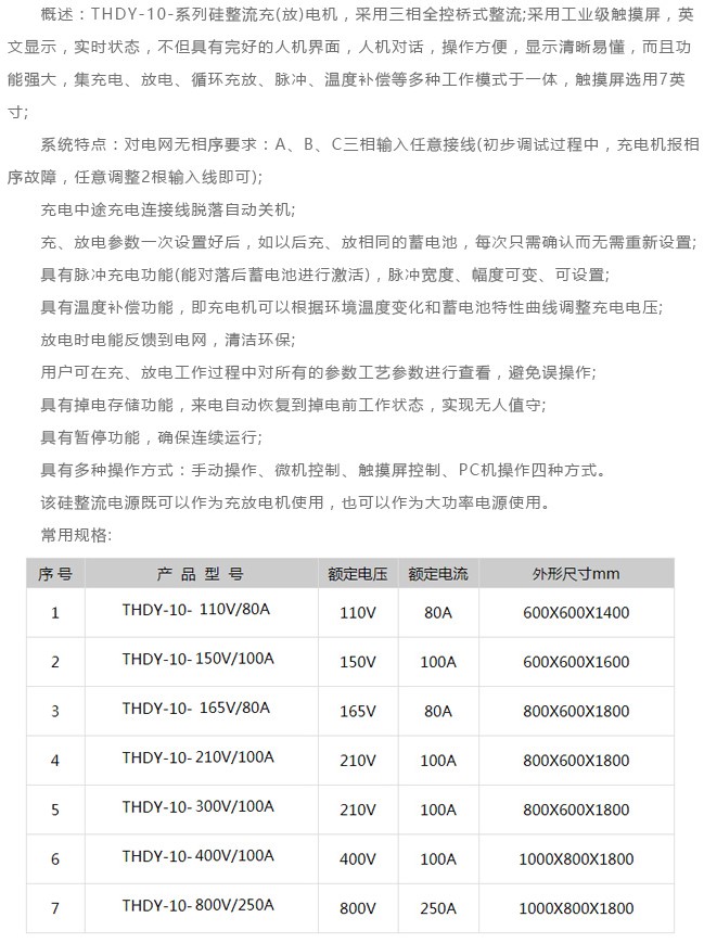 THDY-10-96V/50A充電機(jī)